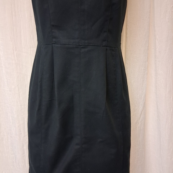 Peck & Peck COLLCTION Elegant Black Sleeveless Midi Dress Wen.Sz 6 98%cotton - Picture 4 of 16